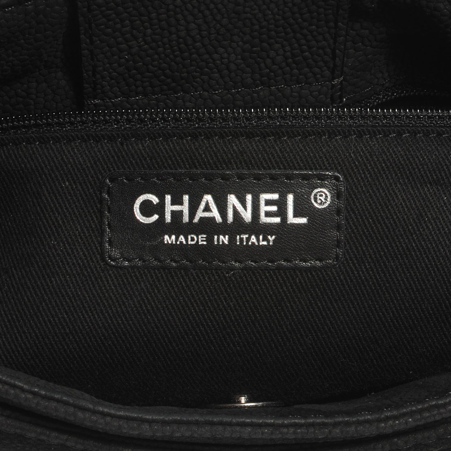 Iridescent Caviar Large Flap Black