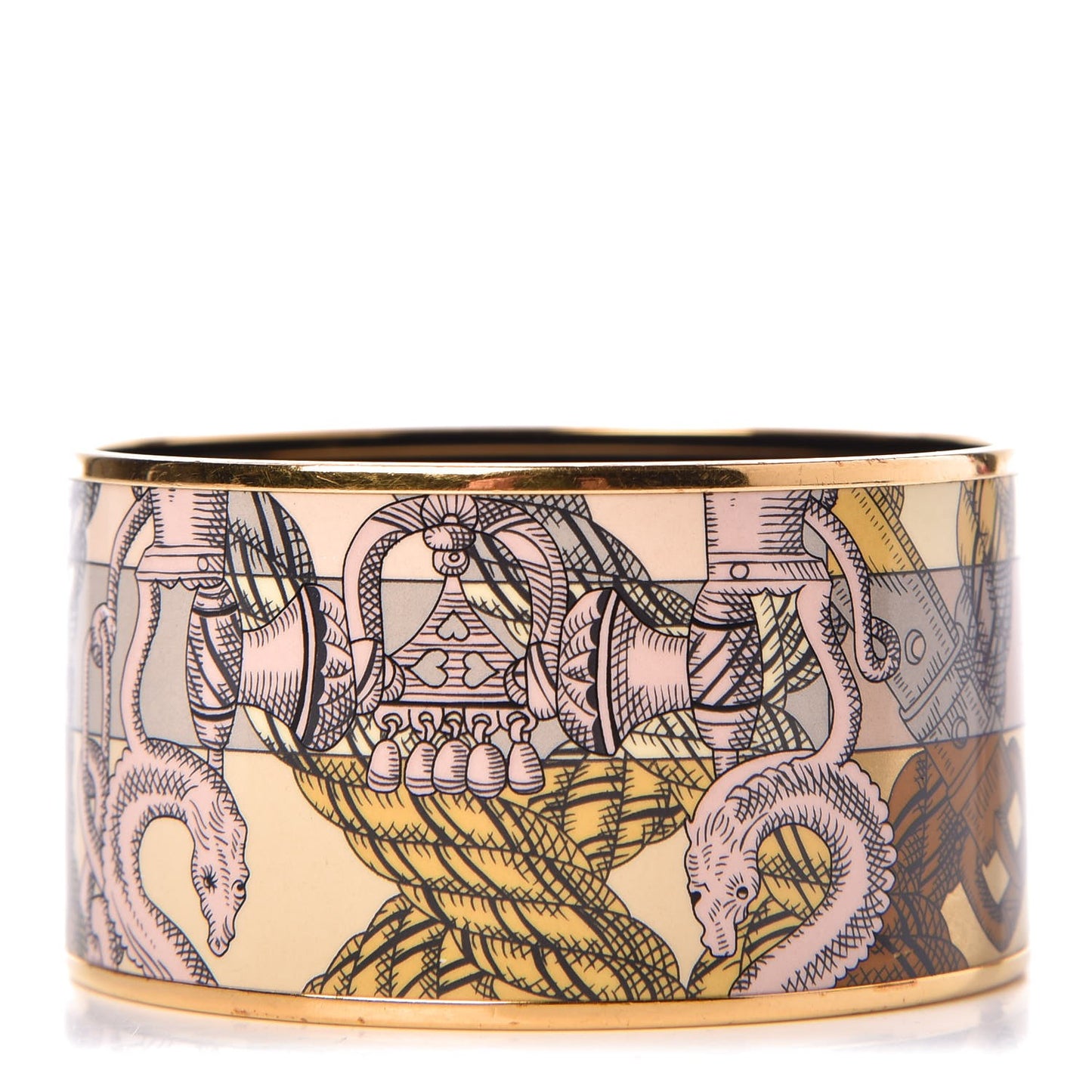 Enamel Printed Della Cavalleria Extra Wide Bracelet 62 Gold