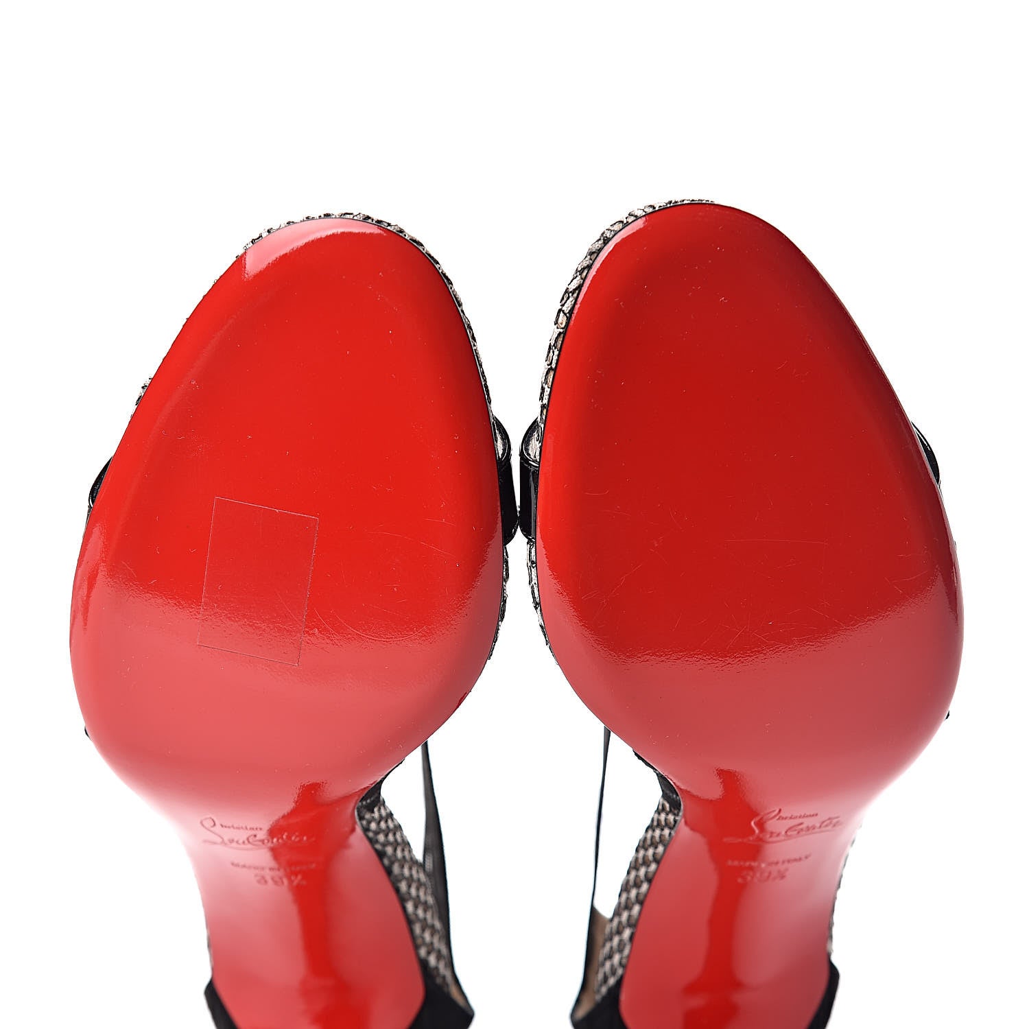 Christian Louboutin Veau Velours Patent Isibee Elastagram 85 Sandals 39.5 Version Black 8 of 9
