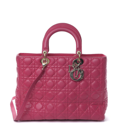 Christian Dior Lambskin Cannage Large Lady Dior Pink 1 of 13