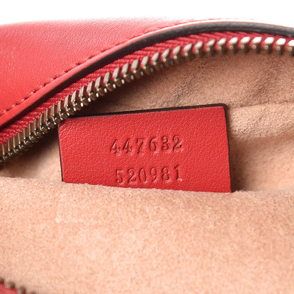 Gucci Calfskin Matelasse Small GG Marmont Chain Shoulder Bag Hibiscus Red 7 of 7