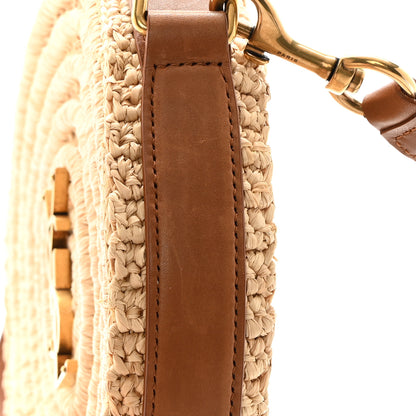 Saint Laurent Raffia Calfskin Round Bag Natural Brick 11 of 11
