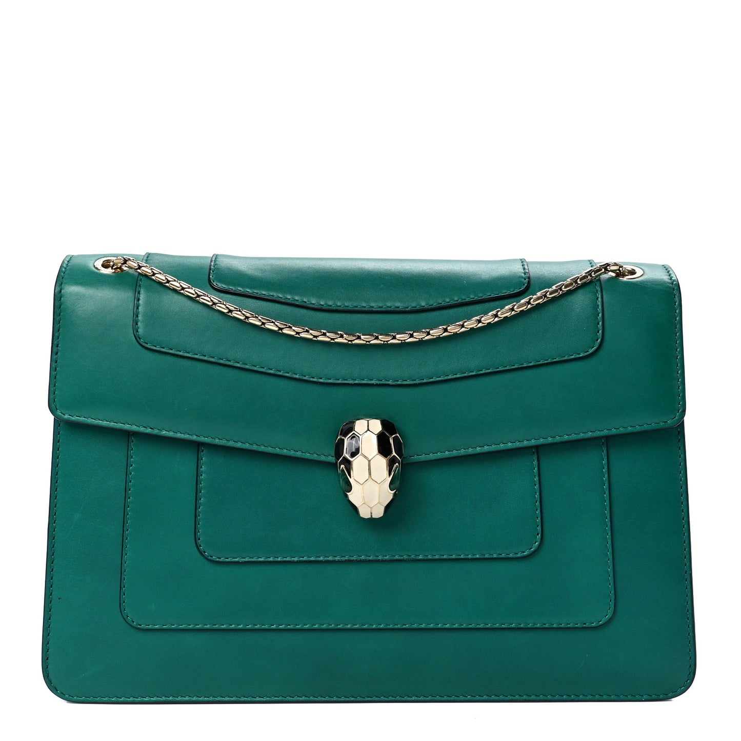 Calfskin Serpenti Forever Shoulder Bag Emerald Green