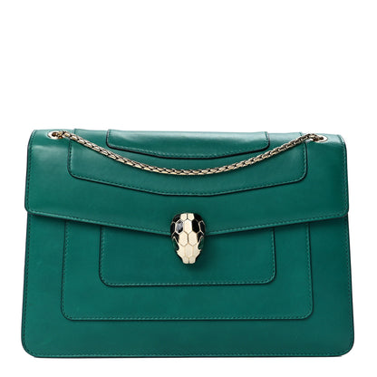 Bulgari Calfskin Serpenti Forever Shoulder Bag Emerald Green 3 of 13
