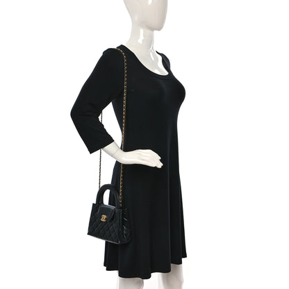 Chanel Shiny Aged Calfskin Quilted Nano Kelly Shopper Black 2 of 10