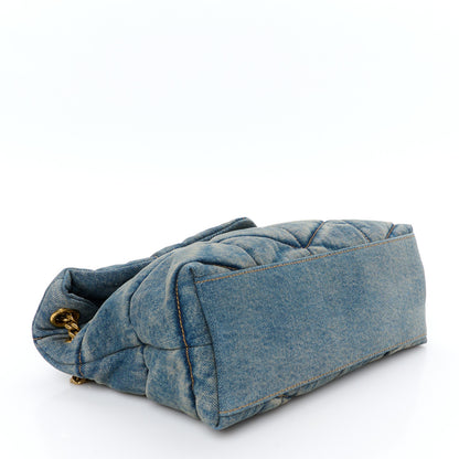 Saint Laurent Denim Quilted Small Loulou Puffer Monogram Chain Satchel Blue Cinnamon 4 of 10