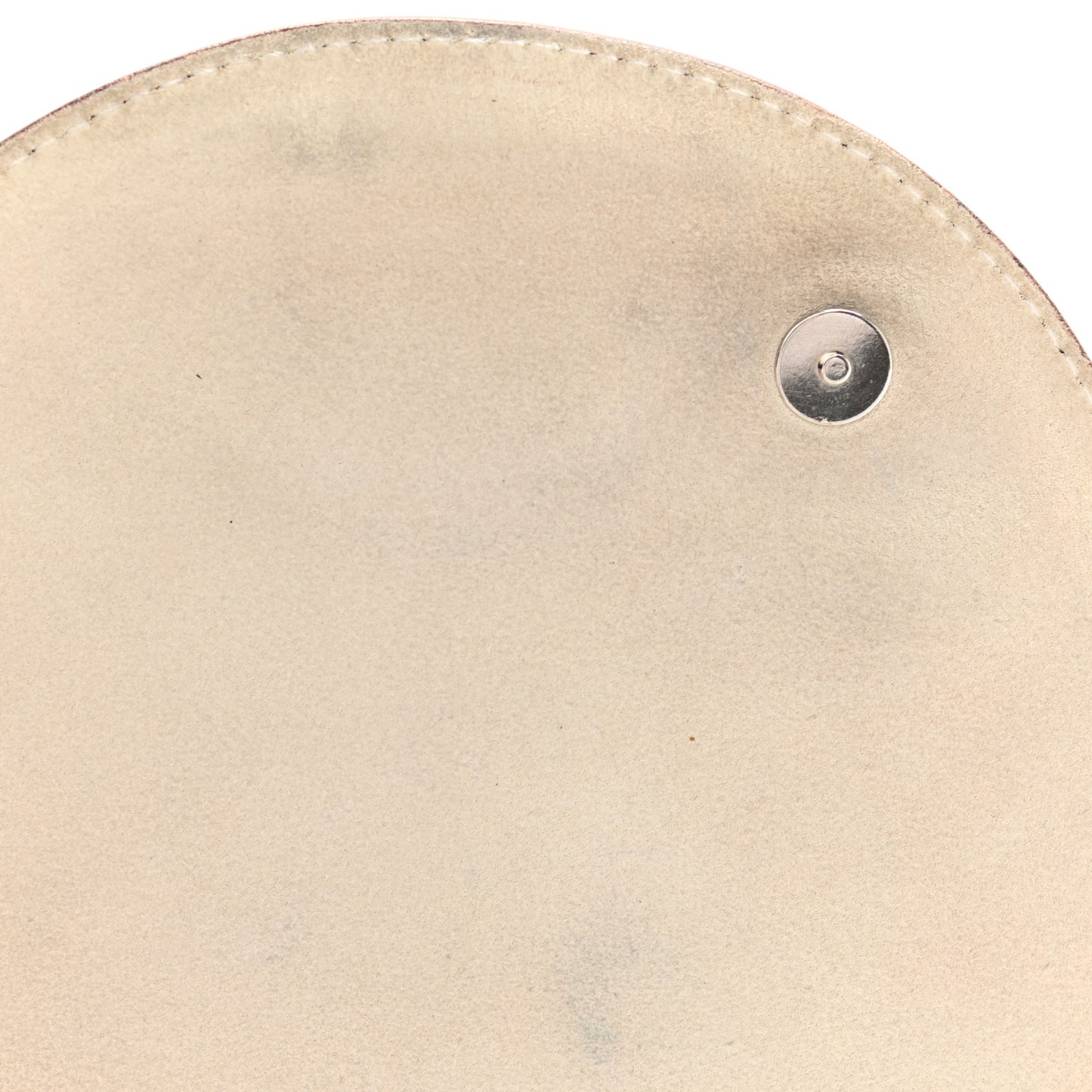 Grained Calfskin Saddle Pouch White