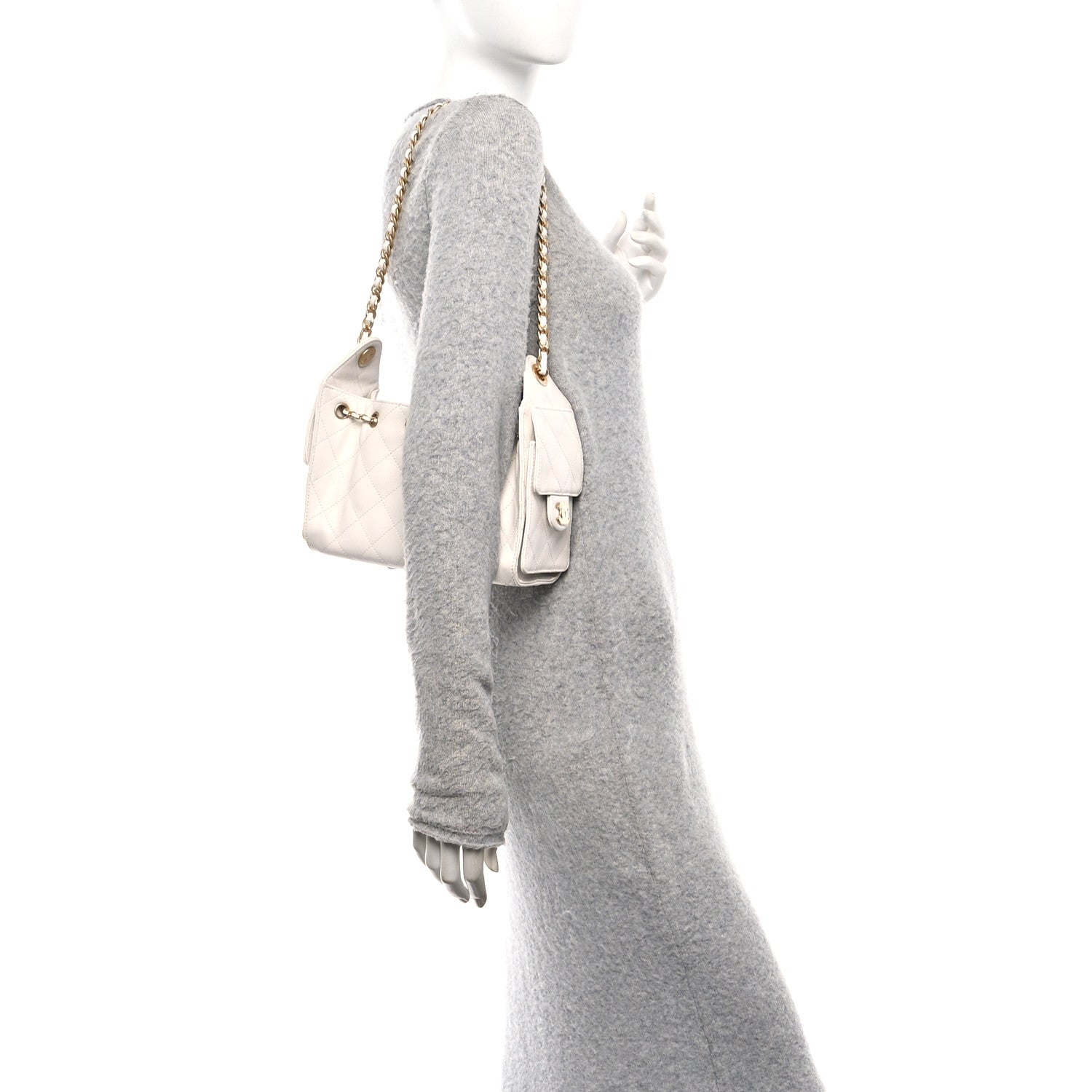 Chanel Caviar Quilted Mini Chanel 25 Handbag White 3 of 21