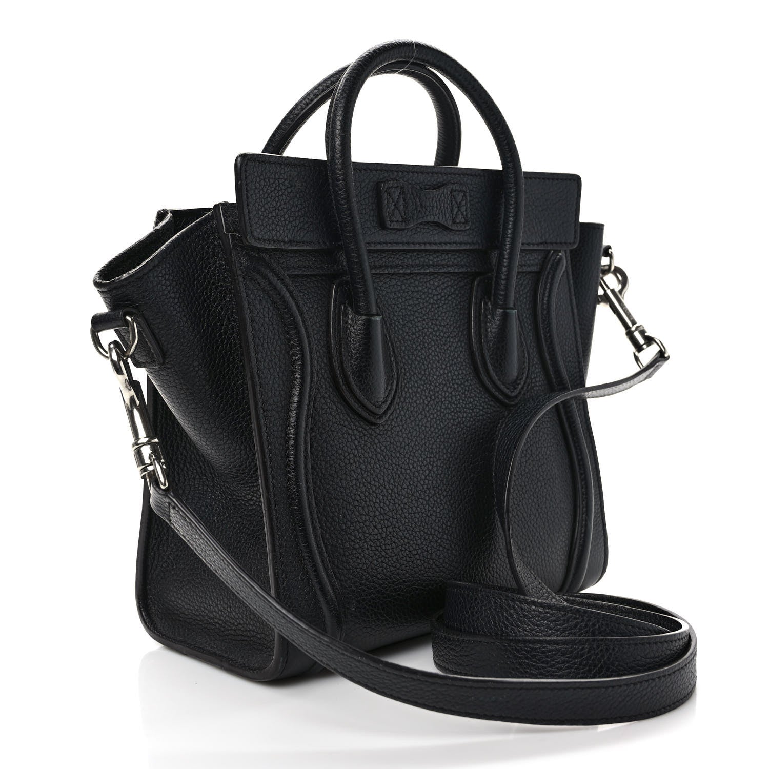 Celine Drummed Calfskin Nano Luggage Black 3 of 8
