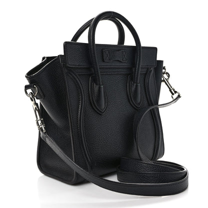 Celine Drummed Calfskin Nano Luggage Black 3 of 8