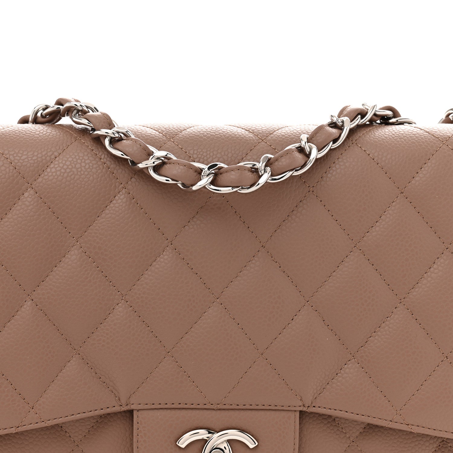 Chanel Caviar Quilted Jumbo Single Flap Brown 7 of 10