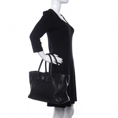 Chanel Calfskin Cerf Executive Shopper Tote Black 2 of 10