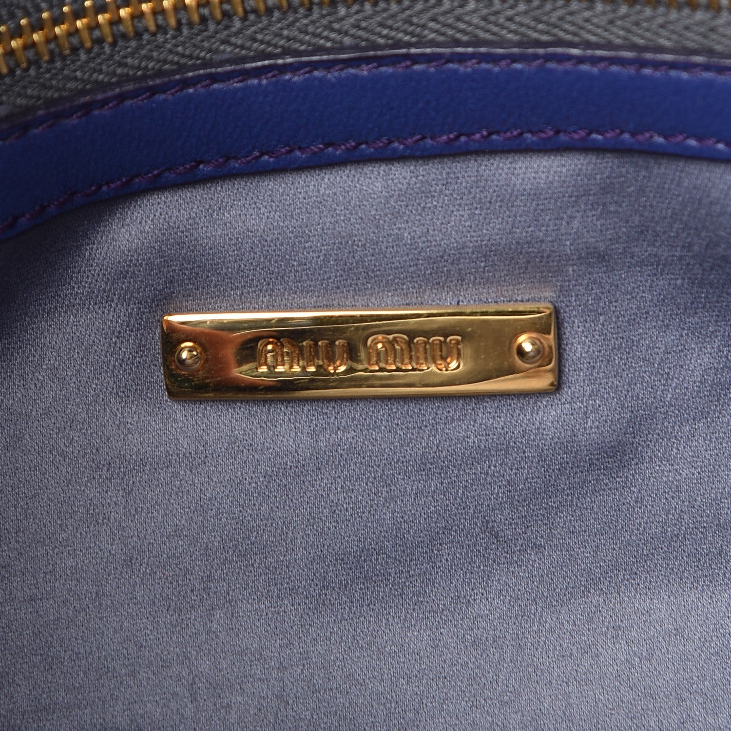 Miu Miu Nappa Matelasse Crystal Flap Clutch Dark Blue 6 of 9
