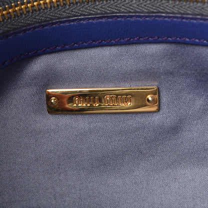 Miu Miu Nappa Matelasse Crystal Flap Clutch Dark Blue 6 of 9