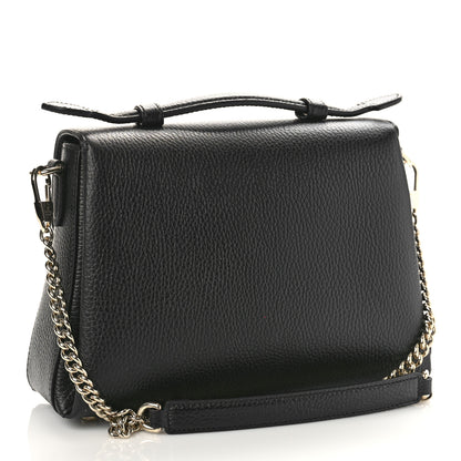Gucci Dollar Calfskin Interlocking G Top Handle Shoulder Bag Black 2 of 10