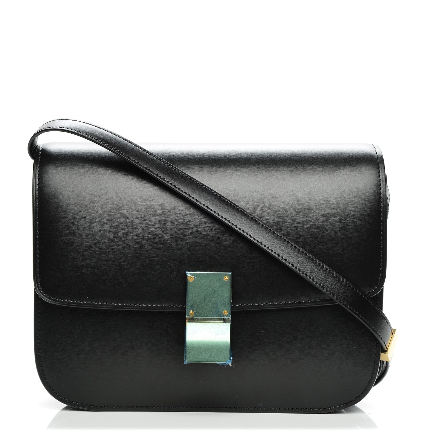 Box Calfskin Medium Classic Box Flap Bag Black