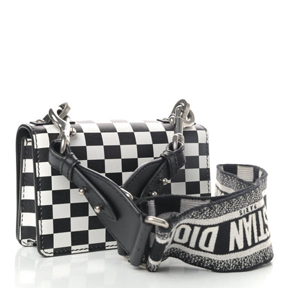 Christian Dior Calfskin Checkered Mini J'Adior Flap Bag Black White 2 of 5