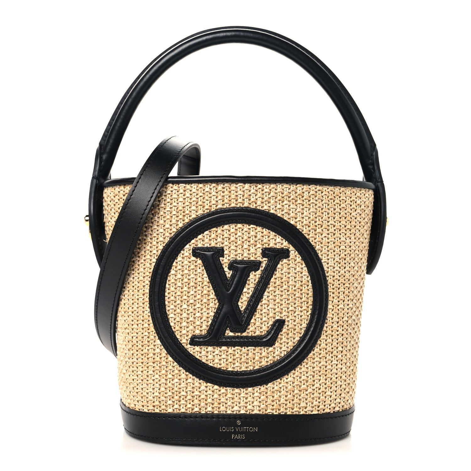 Louis Vuitton Raffia Petit Bucket Black 1 of 9