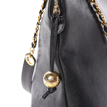 Chanel Caviar Large CC Shoulder Bag Black 8 of 12