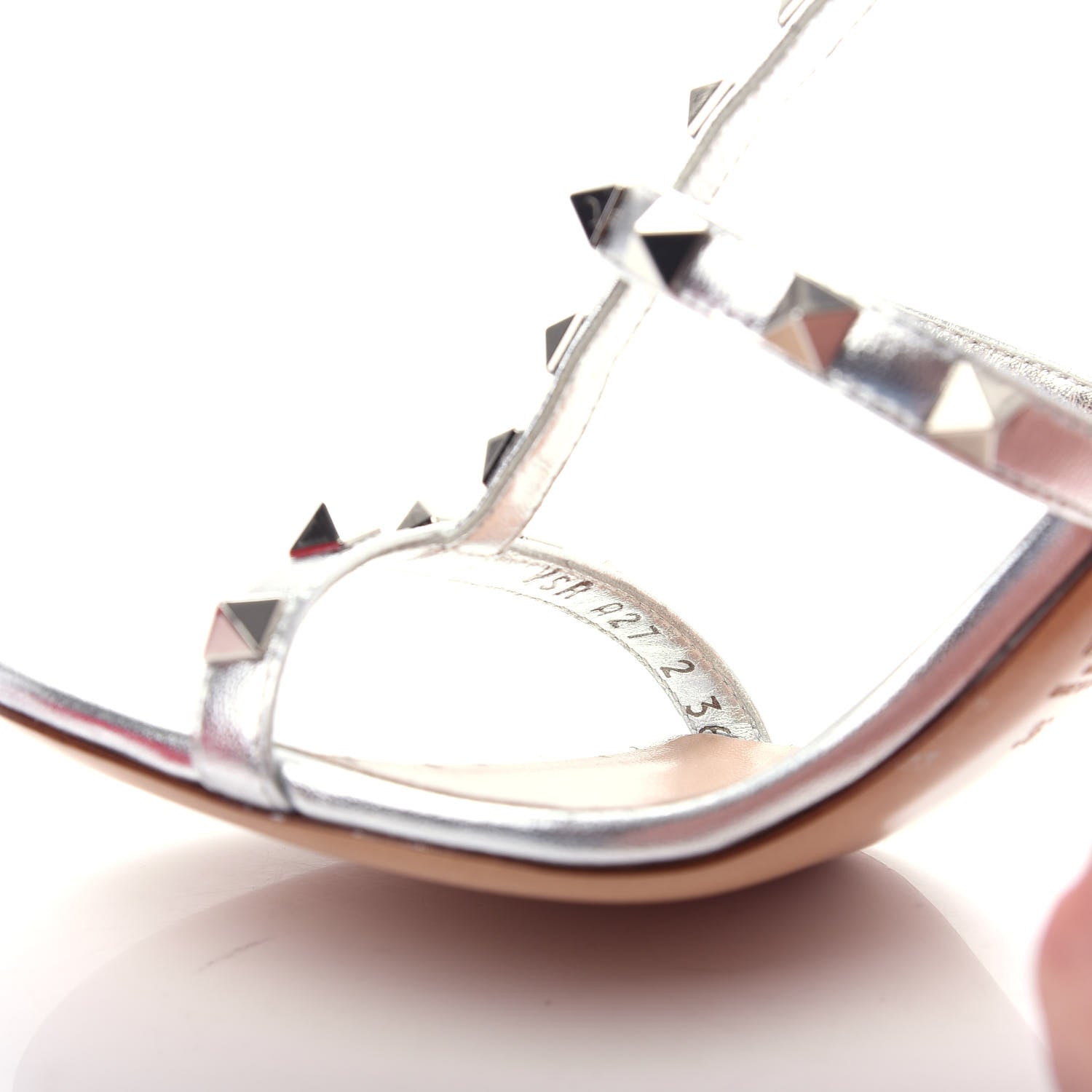 Valentino Garavani Metallic Nappa Rockstud Gladiator 105mm Sandals 36 Silver 10 of 12