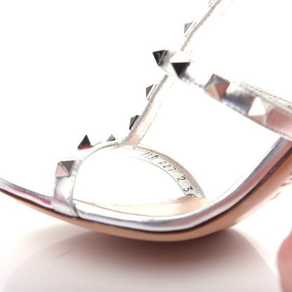 Valentino Garavani Metallic Nappa Rockstud Gladiator 105mm Sandals 36 Silver 10 of 12