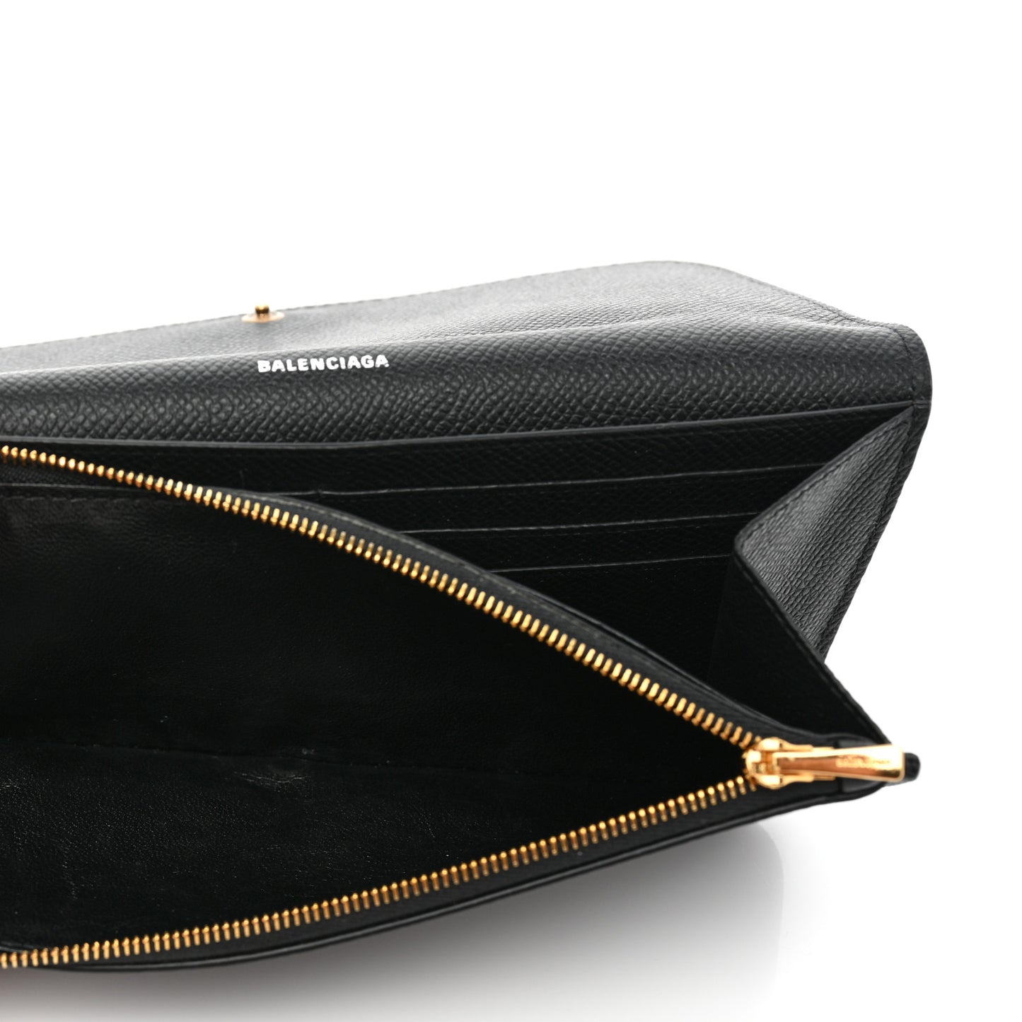 Grained Calfskin BB Thin Money Wallet Black