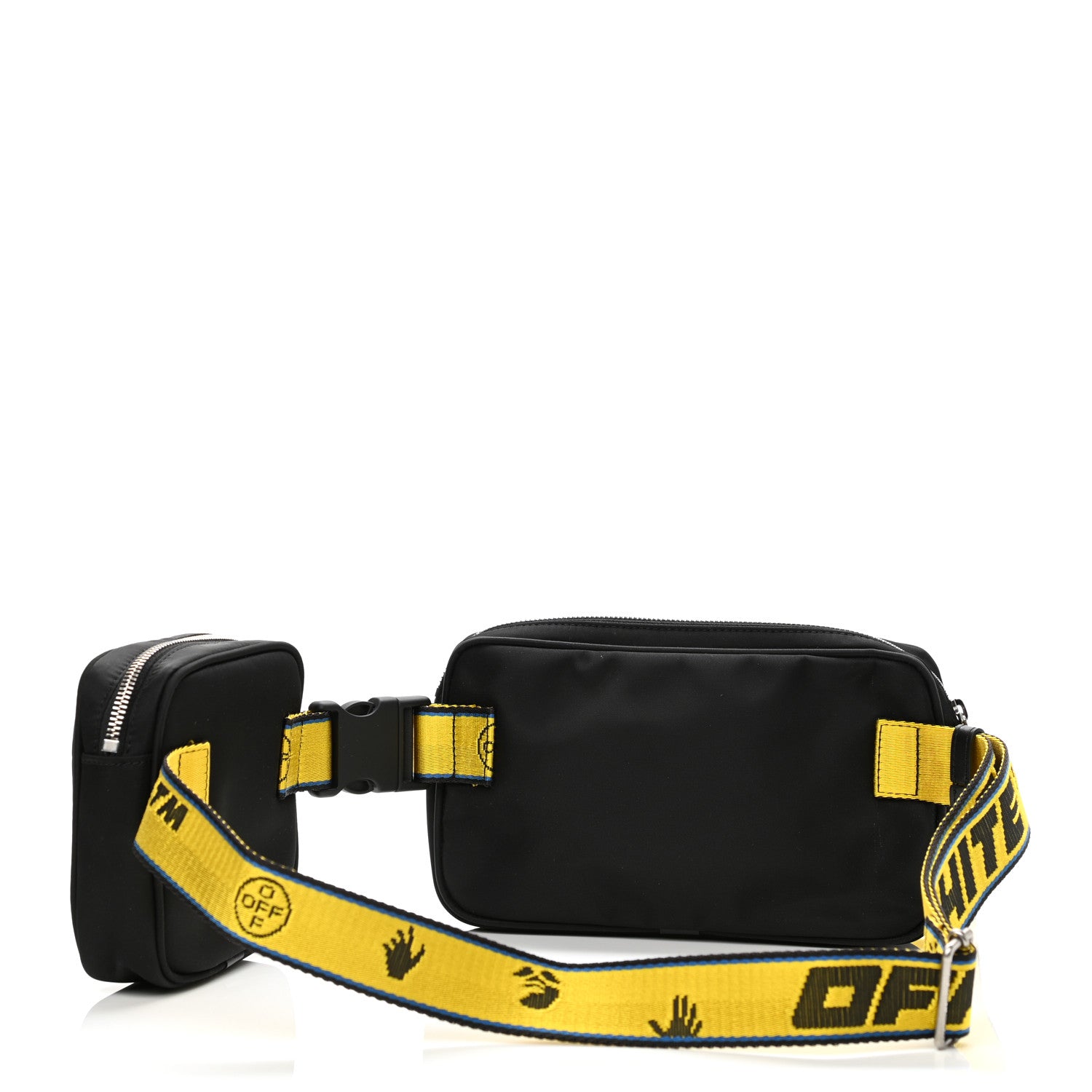 Off-White Nylon Logo Print Double Crossbody Bag Black 4 of 12