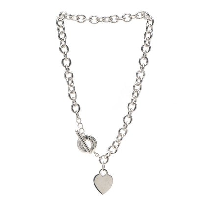 Tiffany Sterling Silver Heart Tag Toggle Necklace 3 of 5