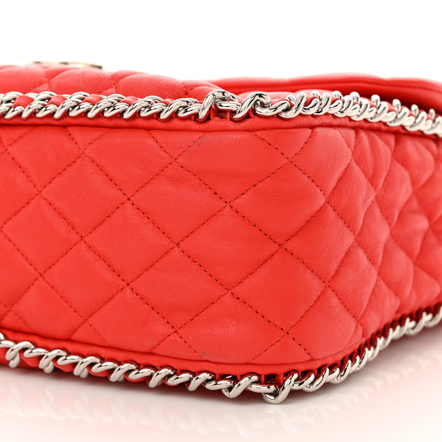 Chanel Washed Lambskin Quilted Maxi Chain Around Flap Red 10 of 12