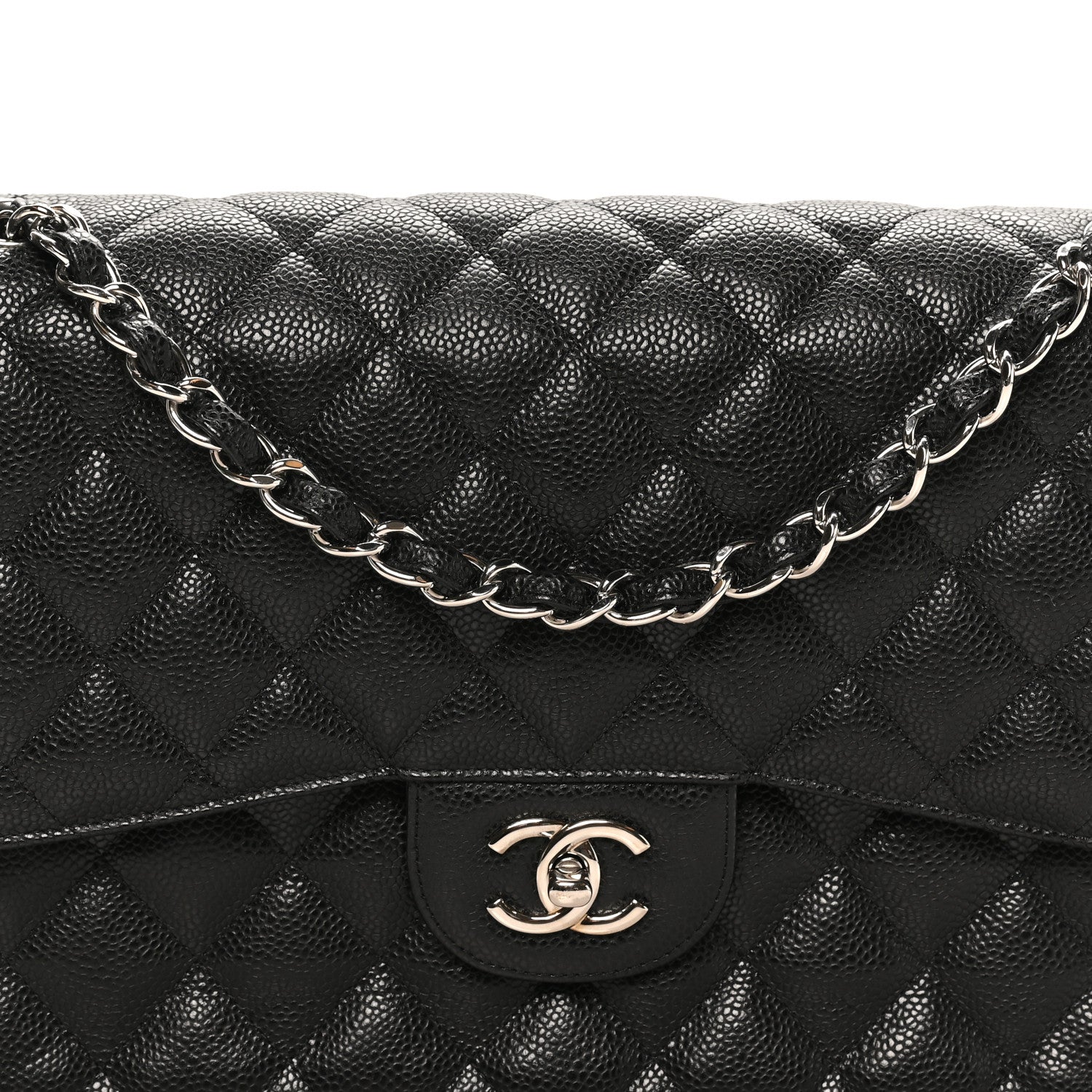 Chanel Caviar Quilted Jumbo Double Flap Black 8 of 10