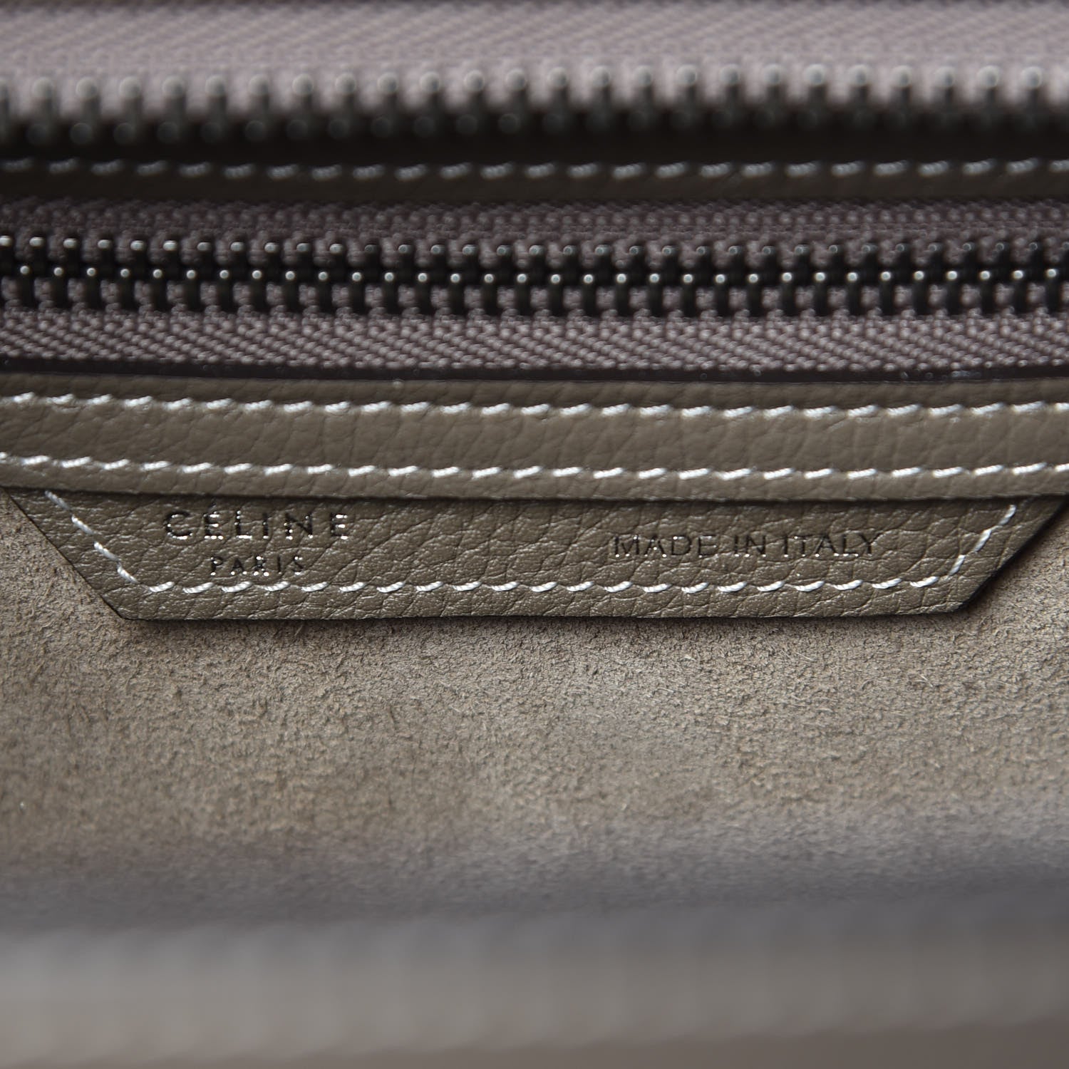 Celine Drummed Calfskin Micro Luggage Souris 6 of 10