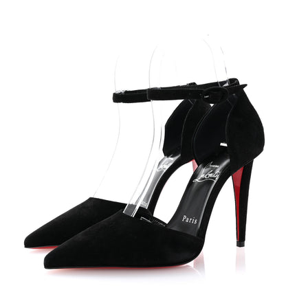Christian Louboutin Veau Velours 100 Ankle Strap Pumps 35.5 Black 4 of 9