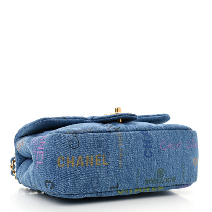 Chanel Denim Quilted Mini Denim Mood Rectangular Flap Blue Multicolor 4 of 10