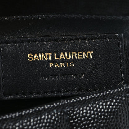 Saint Laurent Grain De Poudre Matelasse Monogram Small Vicky Chain Bag Black 7 of 11