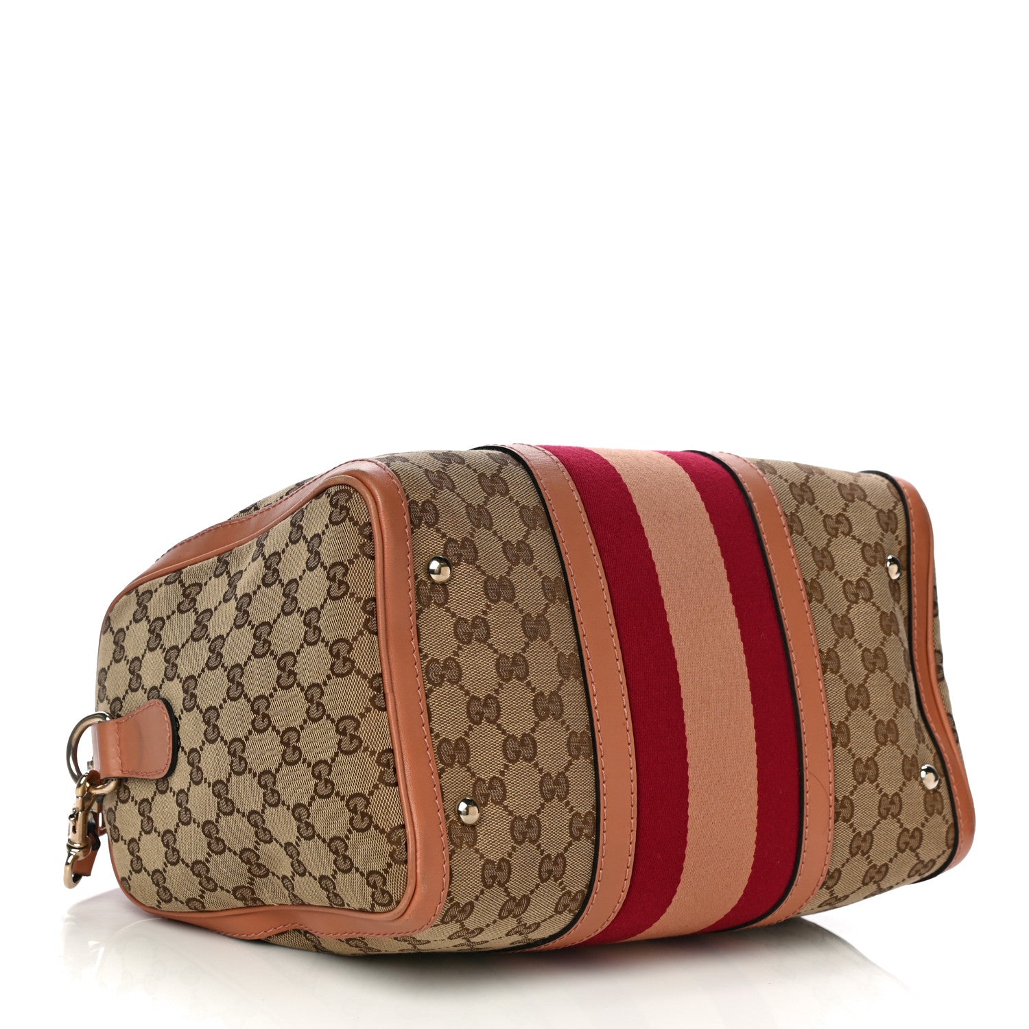 Gucci Monogram Vintage Web Medium Boston Pink 4 of 20