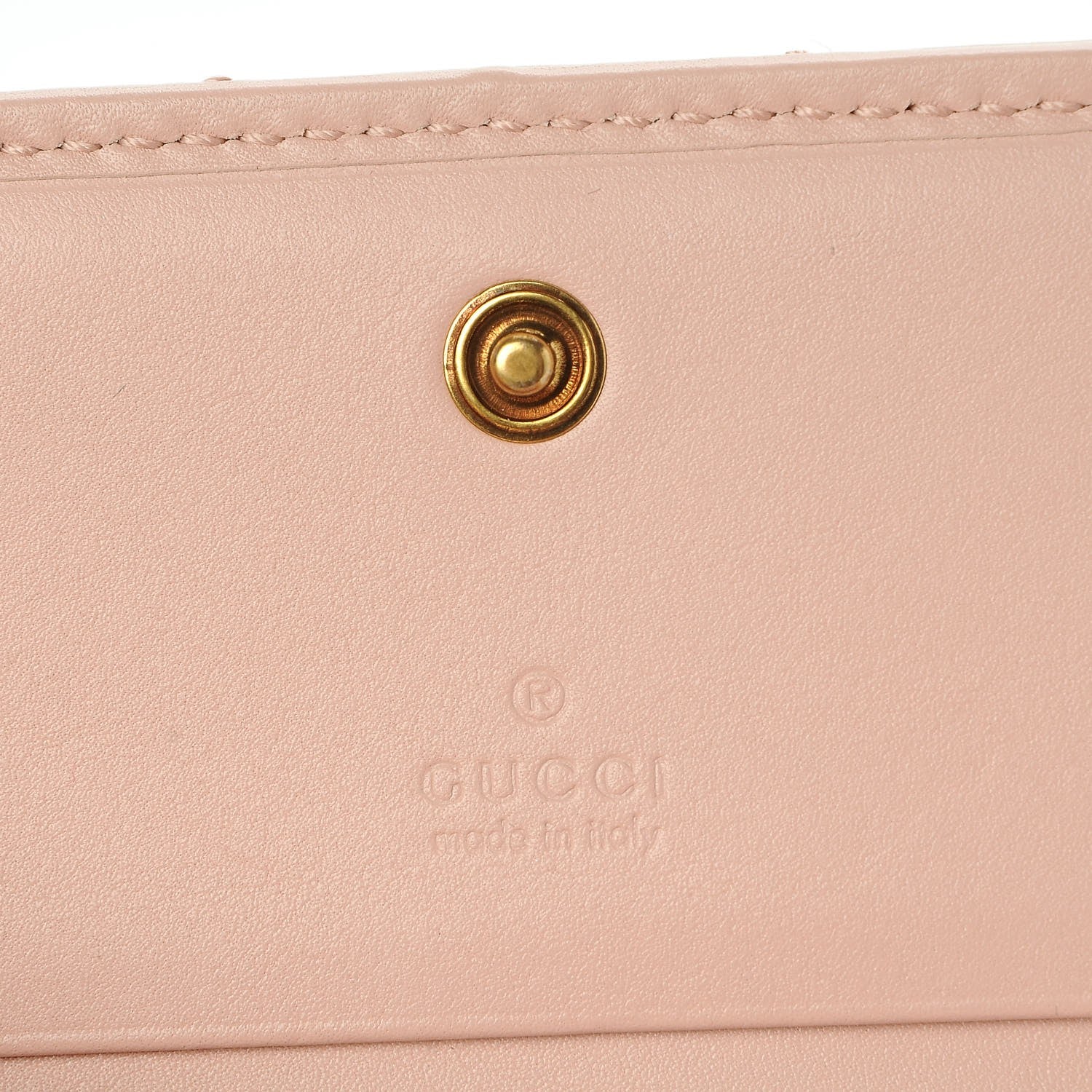Gucci Calfskin Matelasse GG Marmont Card Case Wallet Perfect Pink 6 of 9