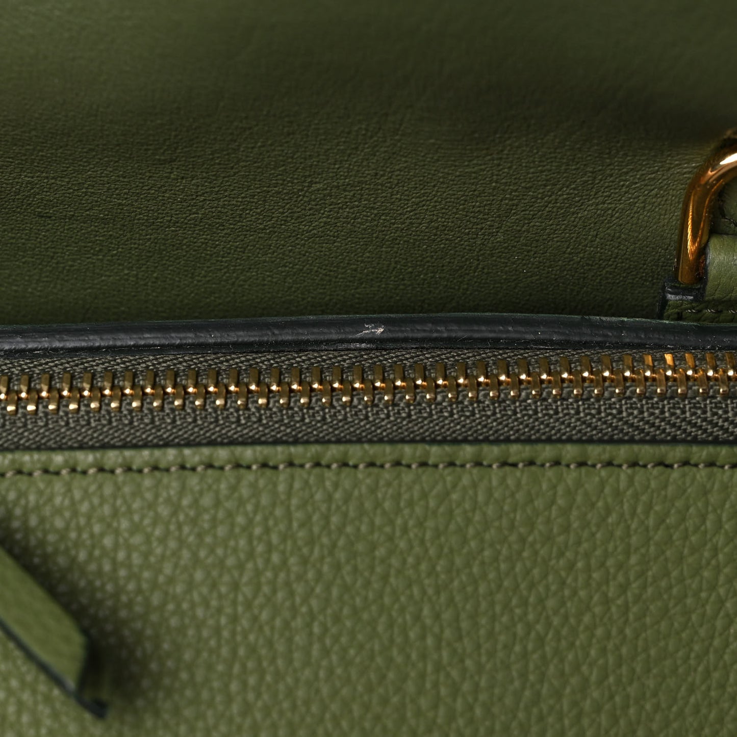 Baby Grained Calfskin Mini Belt Bag Green