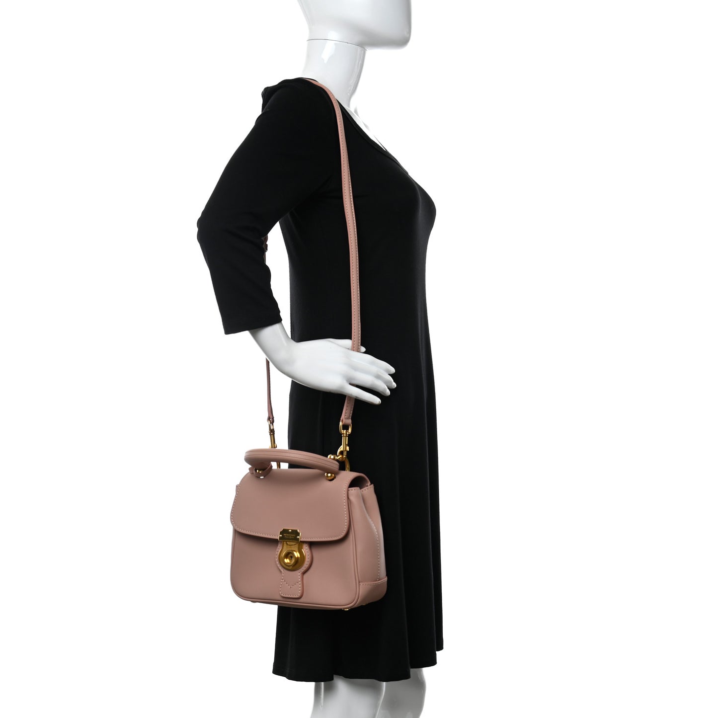 Trench Calfskin Small DK88 Top Handle Bag Ash Rose
