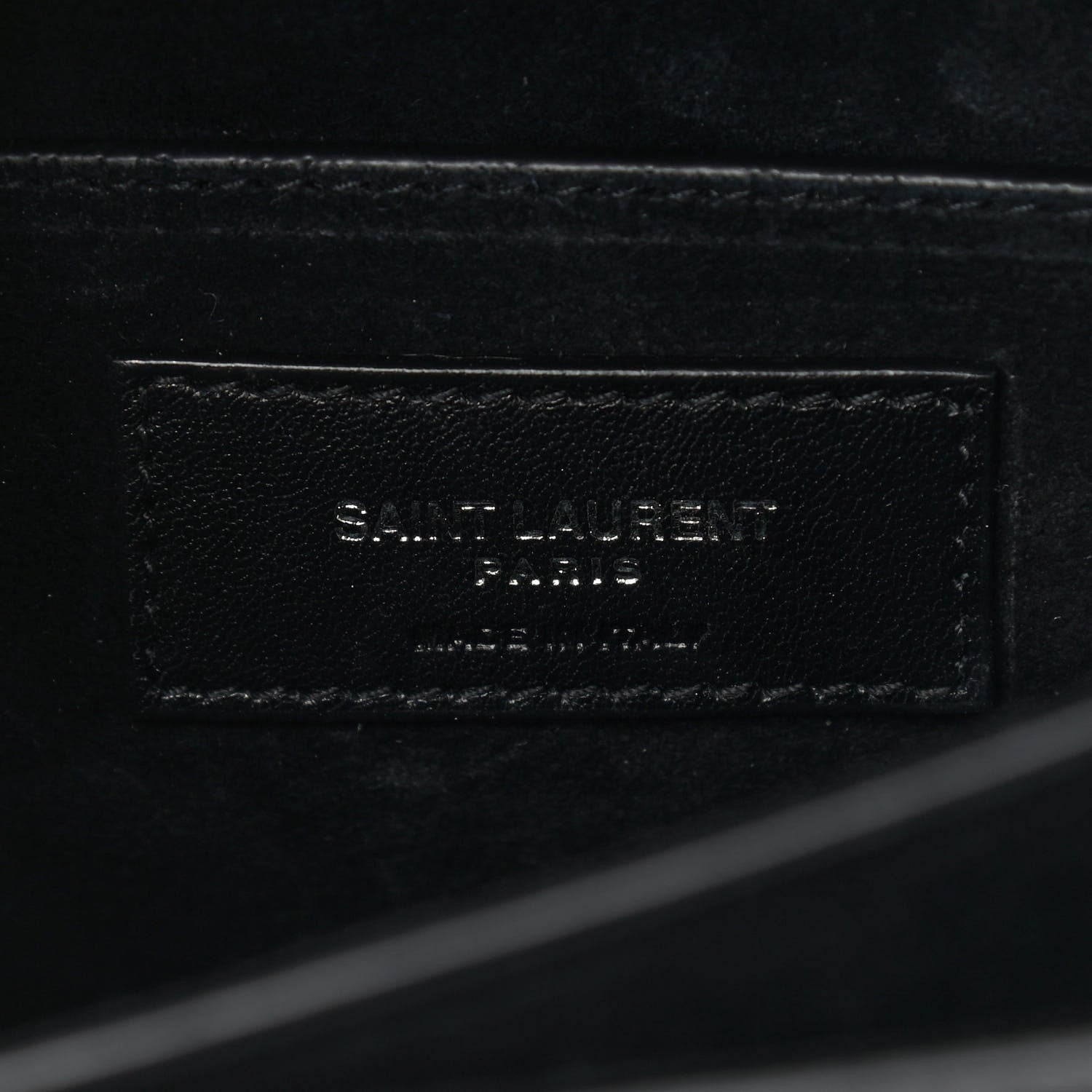 Saint Laurent Calfskin Crocodile Embossed Medium Monogram Sunset Black 6 of 9