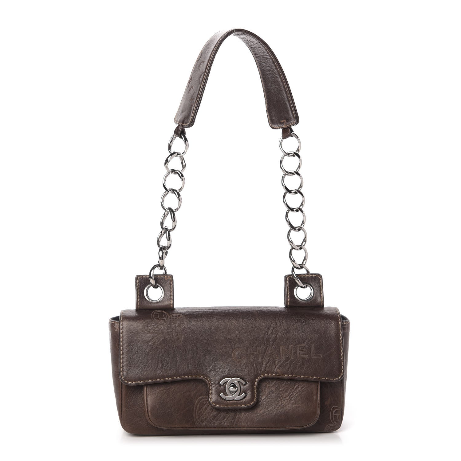 Chanel Calfskin Graffiti Flap Brown 1 of 10
