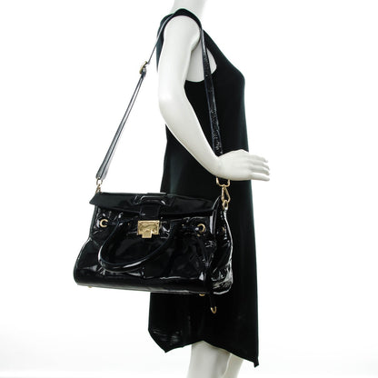 Jimmy Choo Patent Large Rosalie Satchel Navy 2 of 7