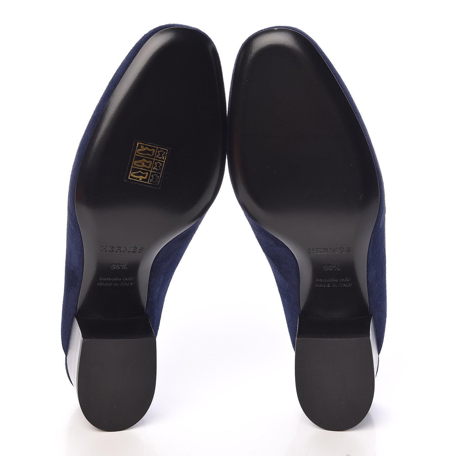 Hermes Suede Goatskin Paradis Mule 36.5 Bleu Diplomatique 5 of 9