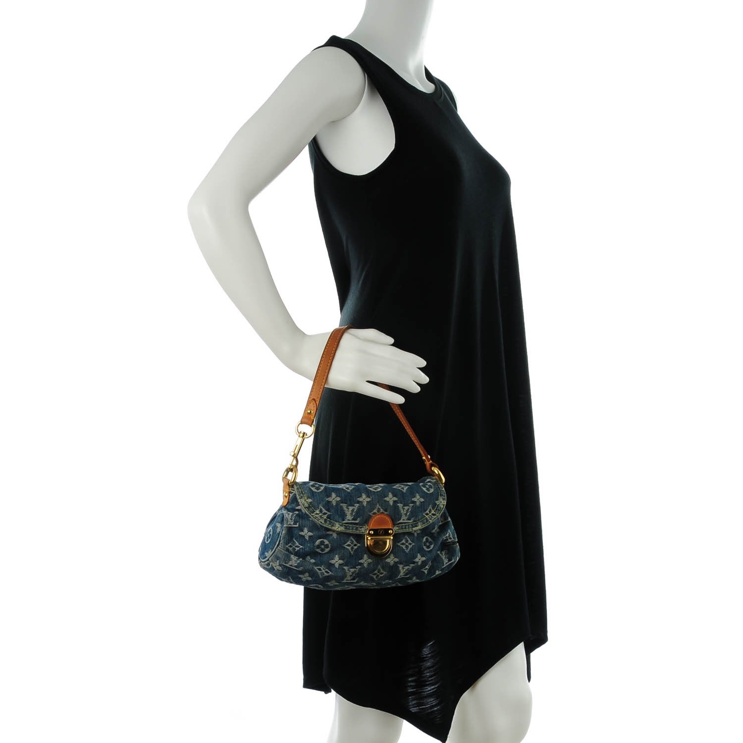 Louis Vuitton Monogram Denim Mini Pleaty Blue 2 of 7
