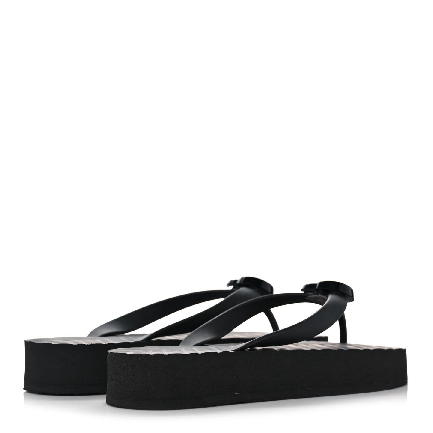 Rubber Chevron Womens GG Thong Sandals 39 Black