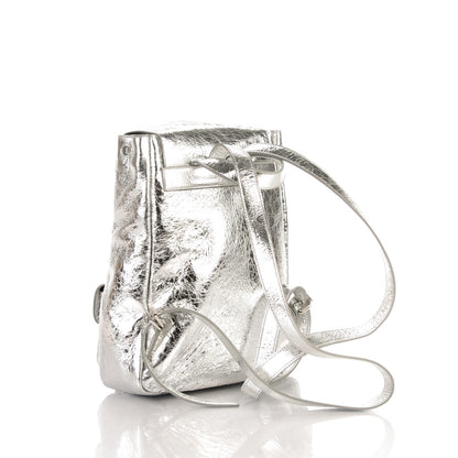Saint Laurent Metallic Calfskin Festival Backpack Silver 3 of 7