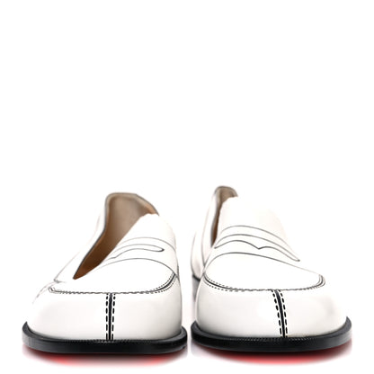 Christian Louboutin Calfskin Women Mocalaureat Tromp L'oeil Loafers 39 White 3 of 9
