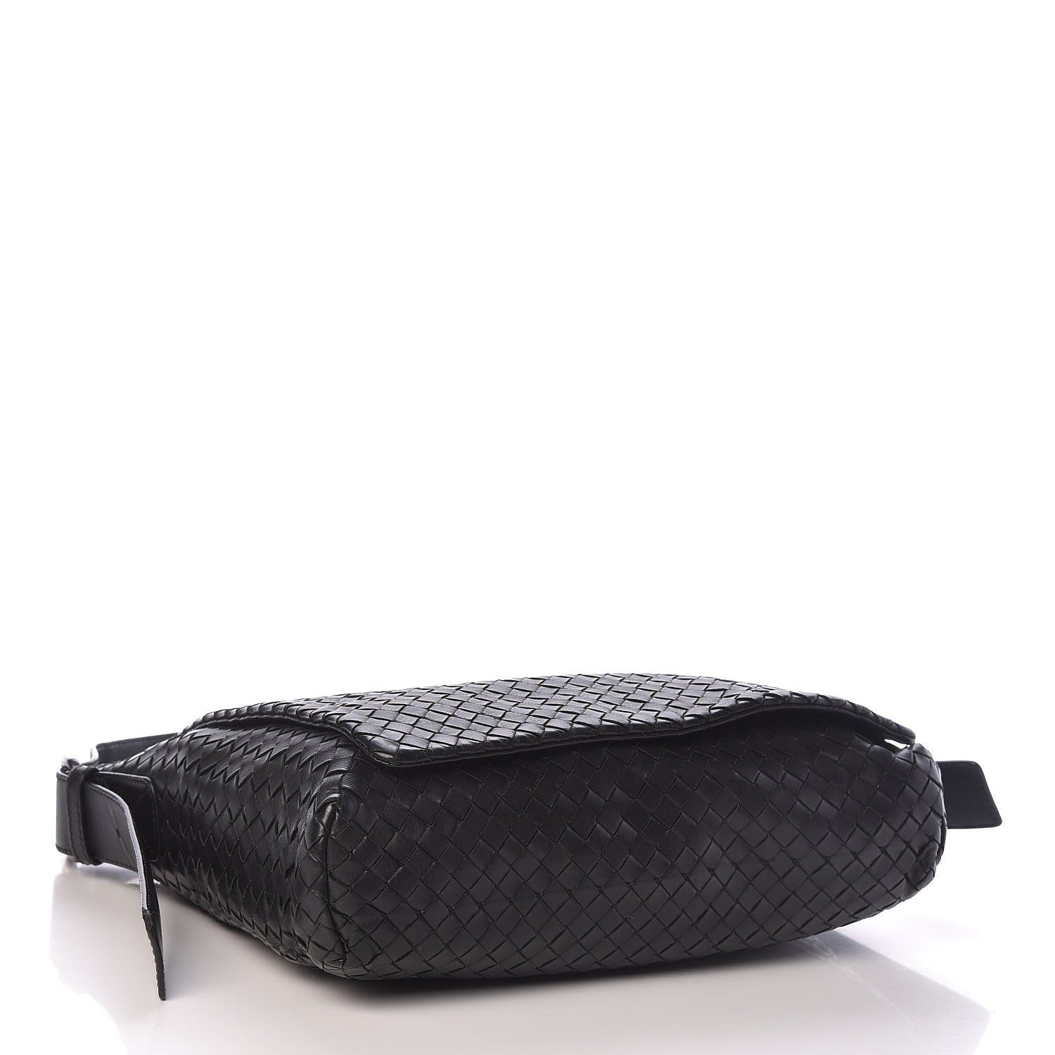 Bottega Veneta Light Calf Intrecciato Crossbody Messenger Bag Black 4 of 13