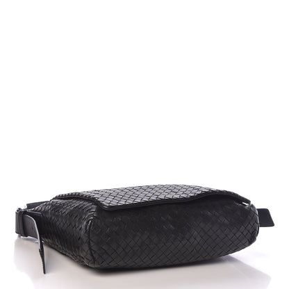 Bottega Veneta Light Calf Intrecciato Crossbody Messenger Bag Black 4 of 13