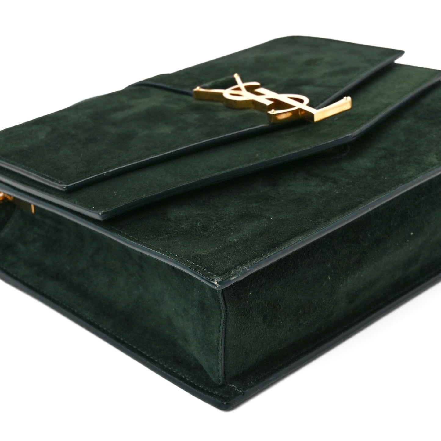 Suede Sulpice Monogram Medium Shoulder Bag Green