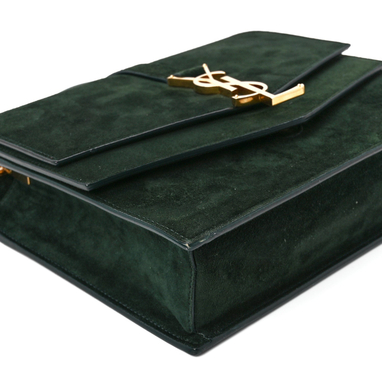 Saint Laurent Suede Sulpice Monogram Medium Shoulder Bag Green 11 of 12